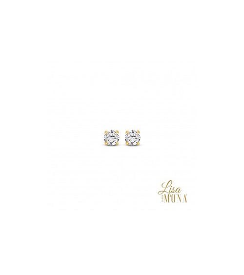 Boucles d'oreilles or et zircon - Lisa Mona