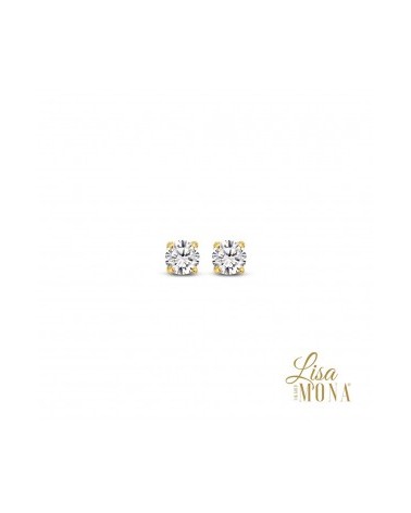 Boucles d'oreilles or et zircon - Lisa Mona